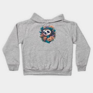 Cute smiling Sloth in flowers t-shirts and apparel, stickers, mugs, cases, pillow, wall art Kids Hoodie